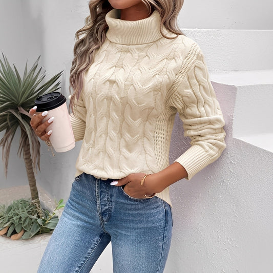 Amélie - Warmer Baumwollrollkragenpullover für Frauen