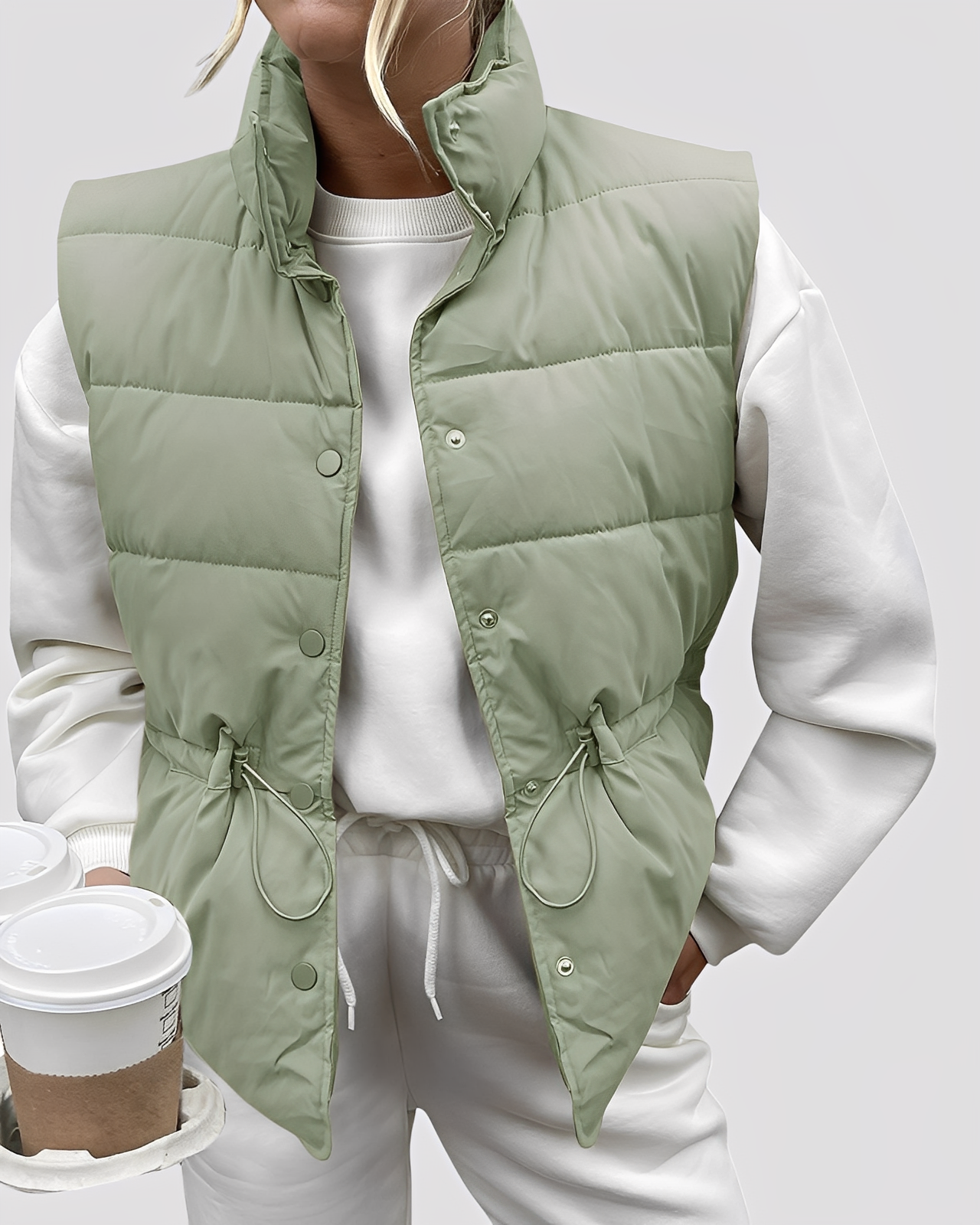 Aimee - Gemütliche, gepolsterte Damen-Weste mit Einreiher