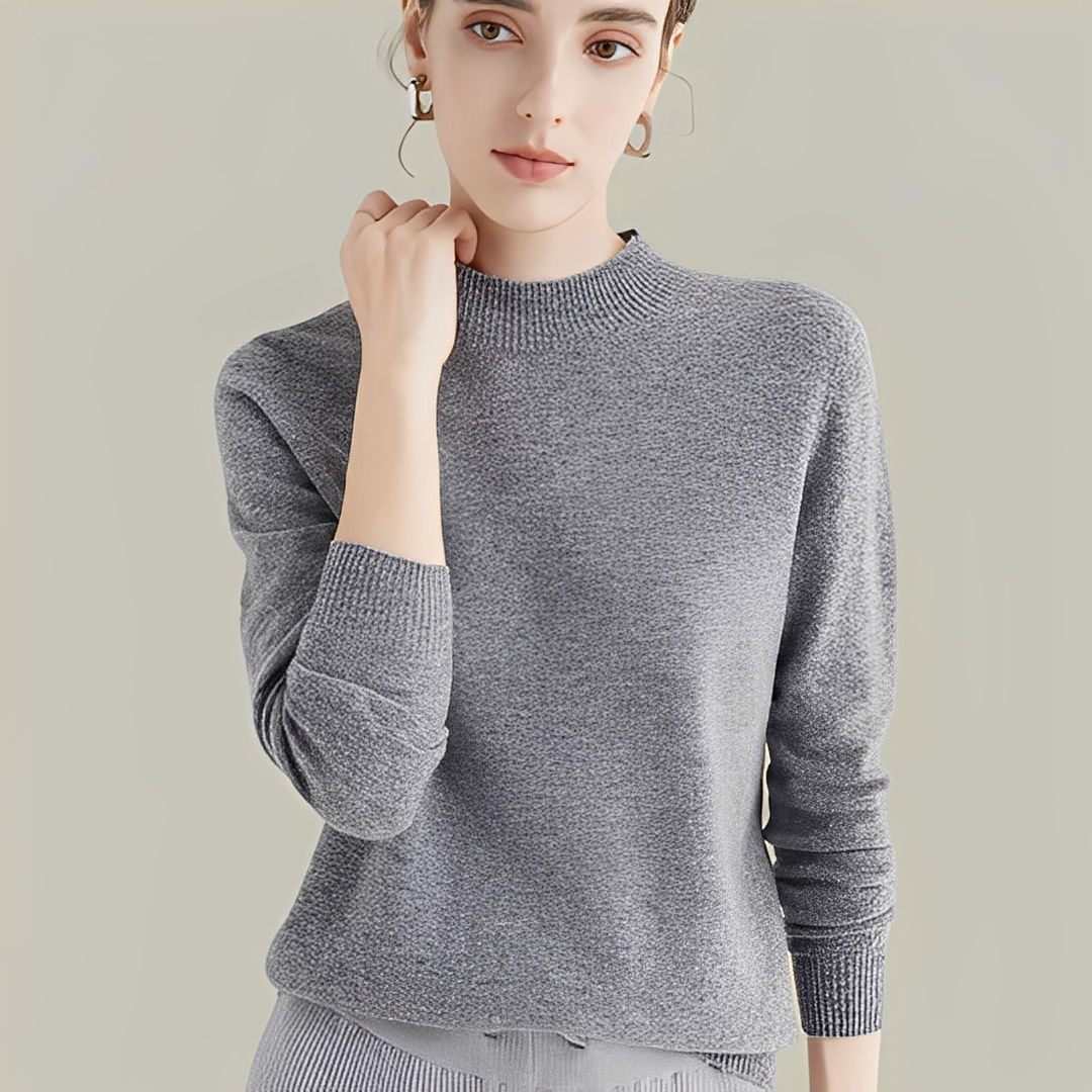 Martine - Pullover aus Wolle Slim Fit mit hohem Kragen für Frauen