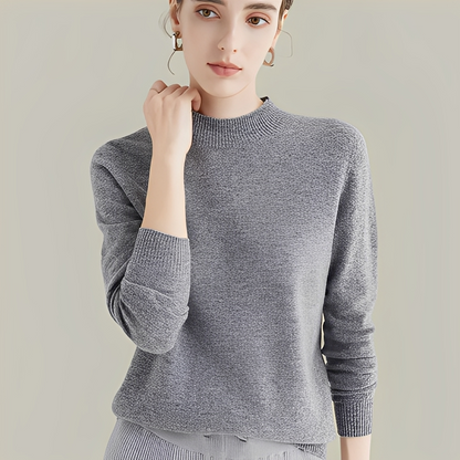 Martine - Pullover aus Wolle Slim Fit mit hohem Kragen für Frauen