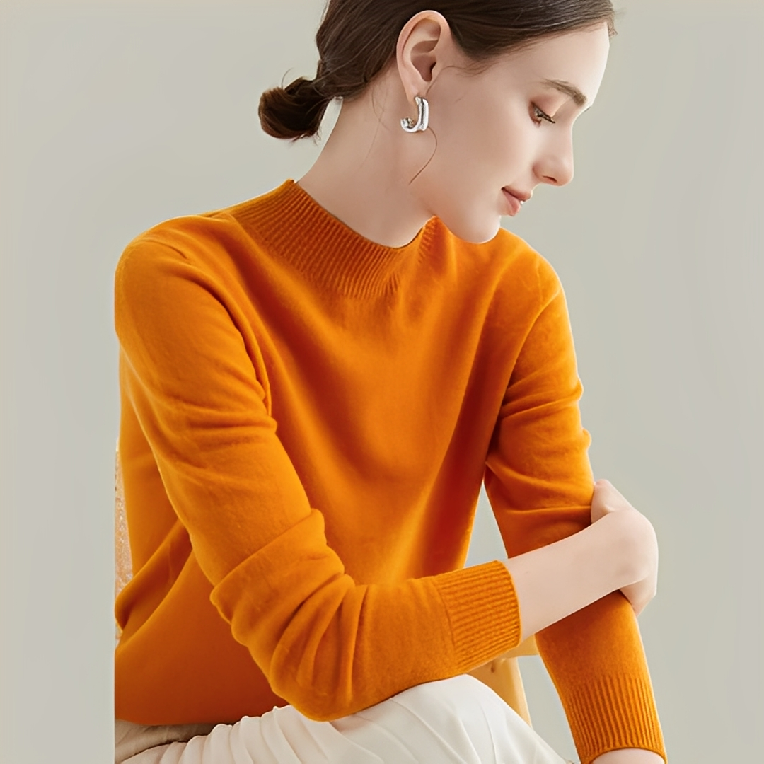 Martine - Pullover aus Wolle Slim Fit mit hohem Kragen für Frauen