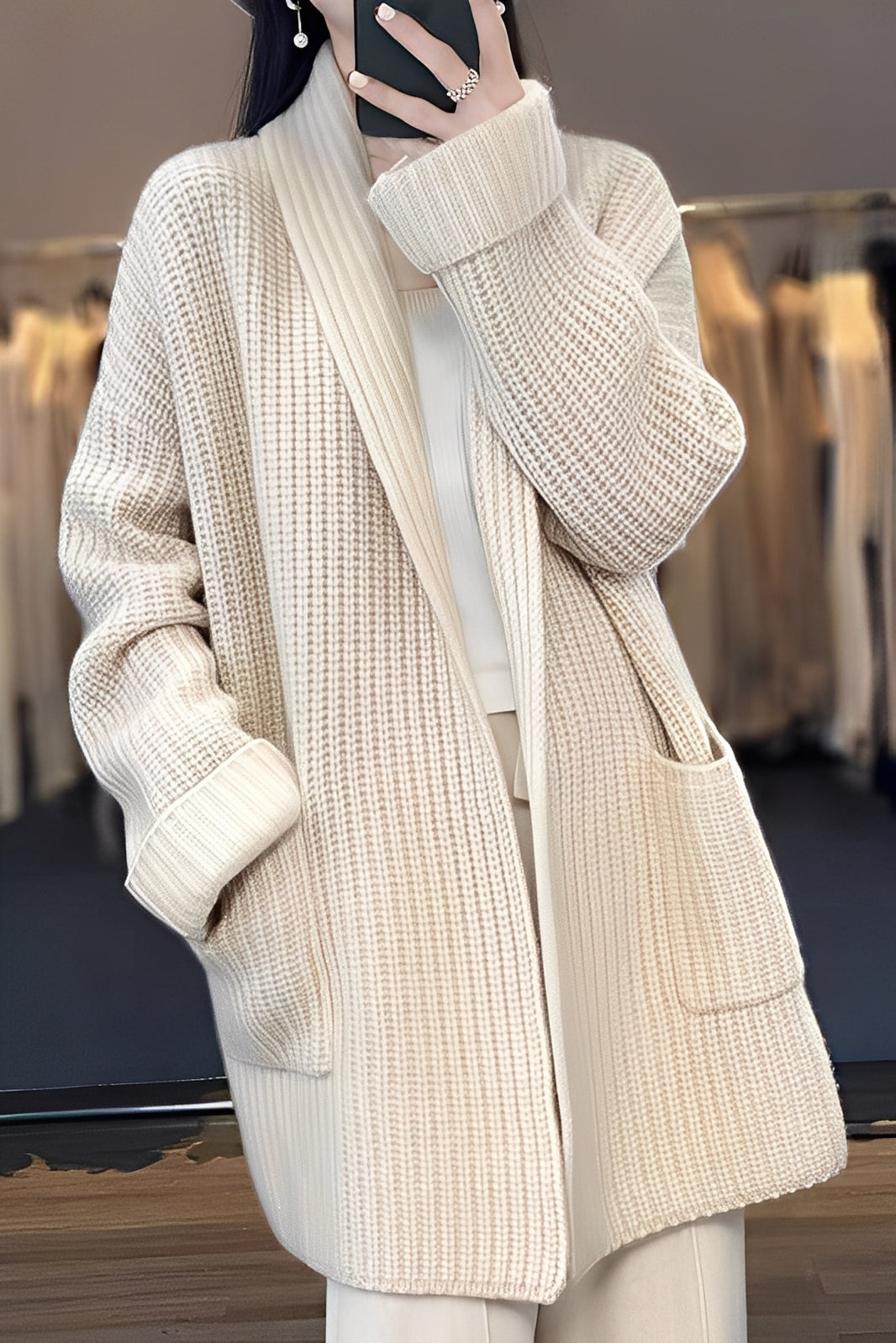 Suzanna - Eleganter langer Damen-Cardigan