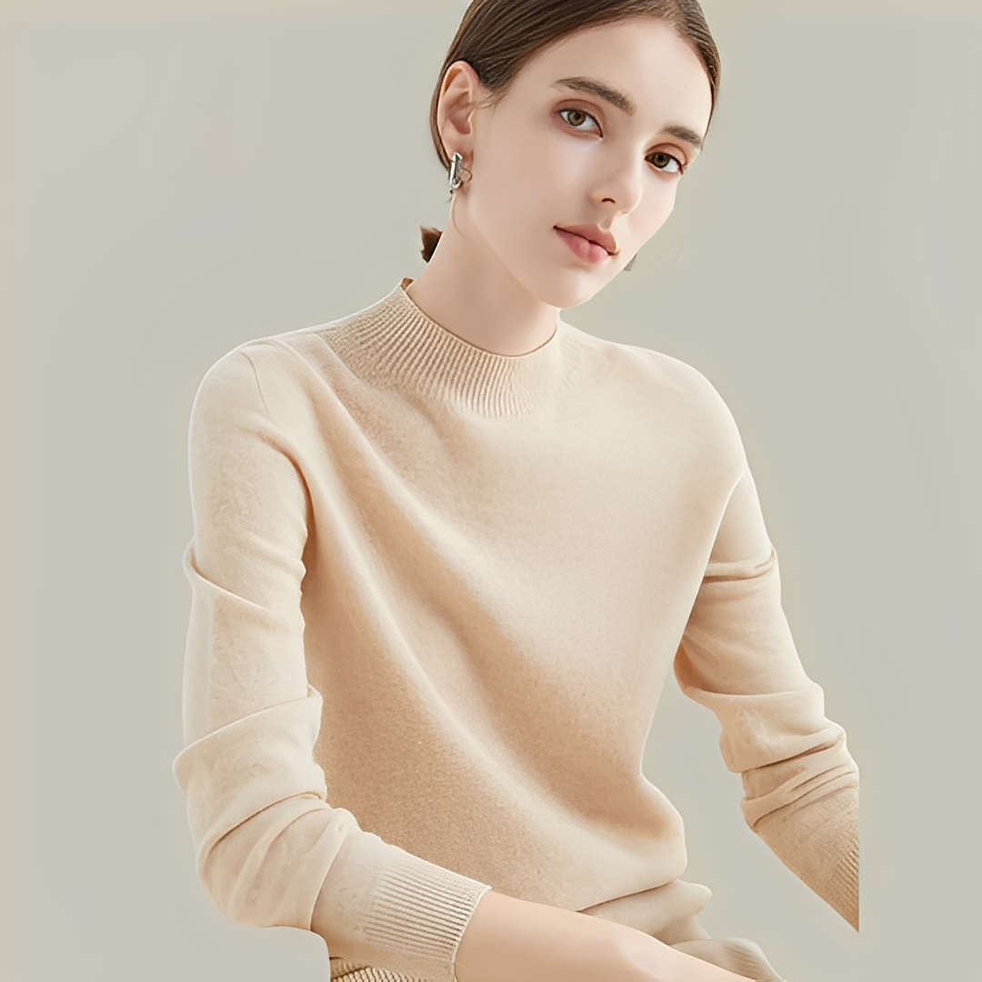 Martine - Pullover aus Wolle Slim Fit mit hohem Kragen für Frauen