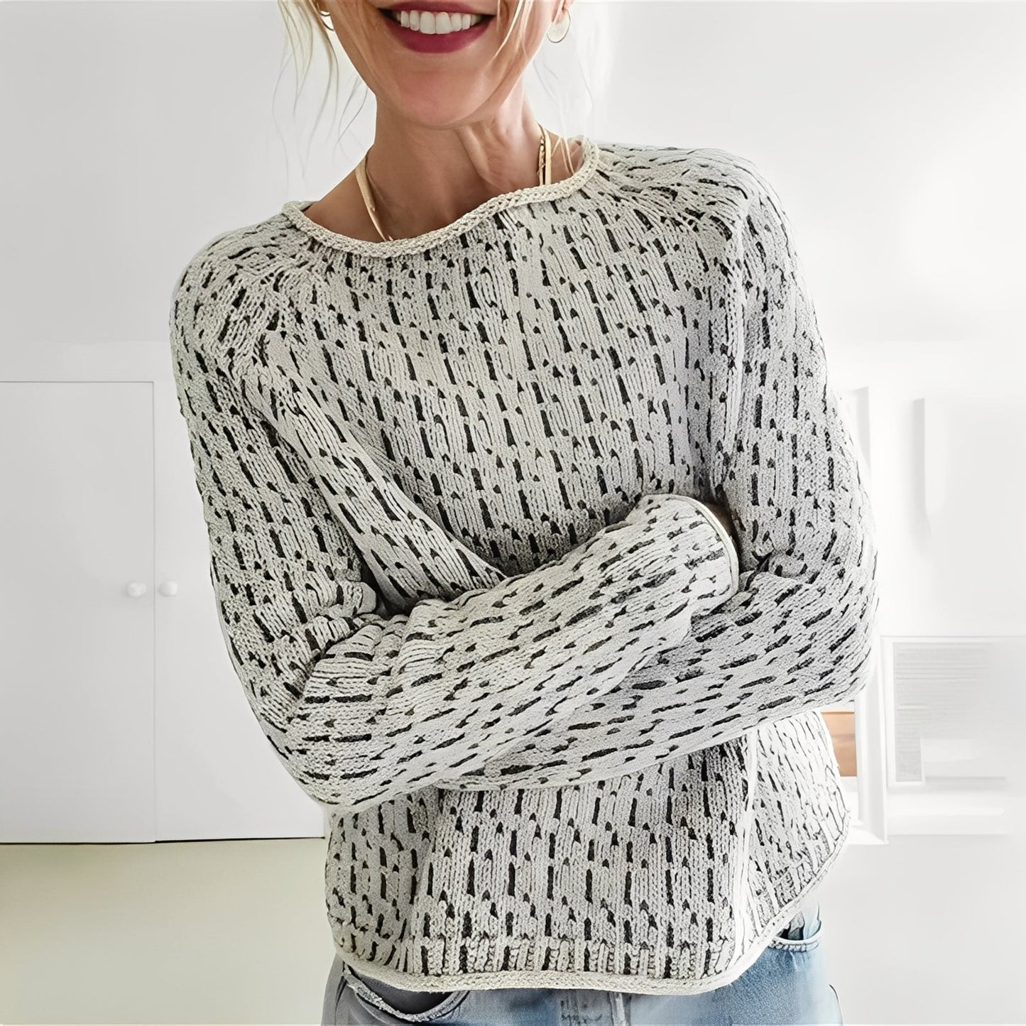 Lucrèce - Lockerer Strickpullover mit Bateau-Ausschnitt für Damen