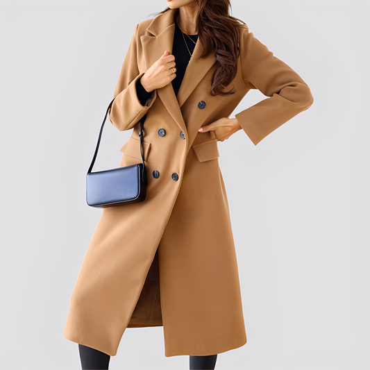 Jasmin - Eleganter Damenmantel mit zweireihiger Knopfleiste