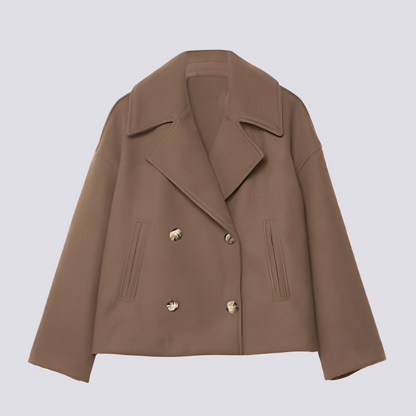 Bethney - Elegante kurze Wolljacke mit Reverskragen für Damen