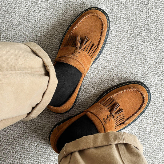 Milton - Moderne Männer-Slipper aus Wildleder mit Quasten