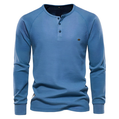 Joachim - Langarmhemd aus Waffelstoff für Herren