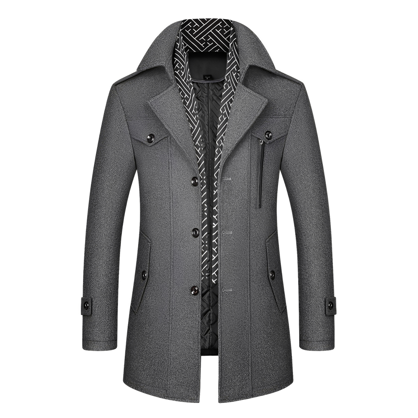 Ronny - Herren Retro-Mantel mit zahlreichen Taschen