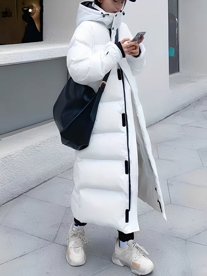 Hazel - Modische lange Damenjacke mit Kapuze