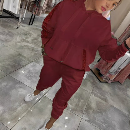 Tiffany - Stilvolles Set aus Kapuzenpullover und Hose für Damen