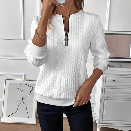 Chesley – Damen-Stricktop mit Reißverschluss im modischen Design