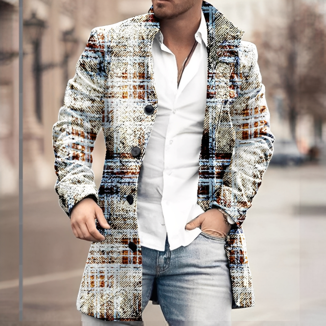 Louison - Langer eleganter Mantel mit Knöpfen für Herren