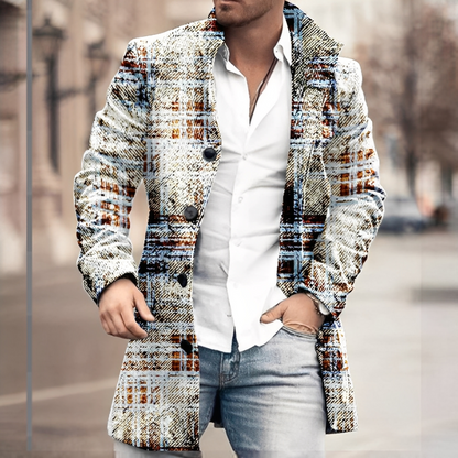 Louison - Langer eleganter Mantel mit Knöpfen für Herren