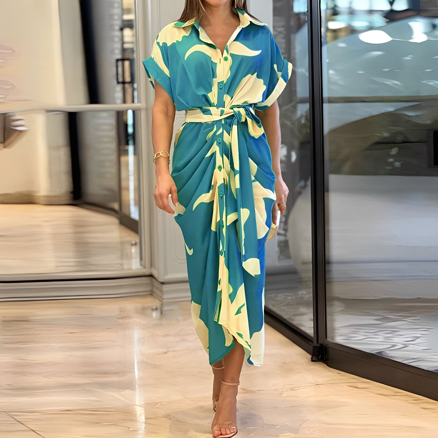 Charlène - Elegantes Knopfkleid für Frauen