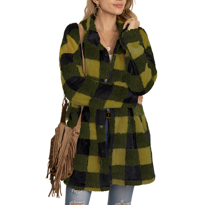 Malvina - Elegante lange Damen-Karojacke