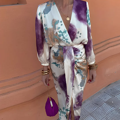 Éva - Elegantes Kleid mit V-Ausschnitt für Frauen