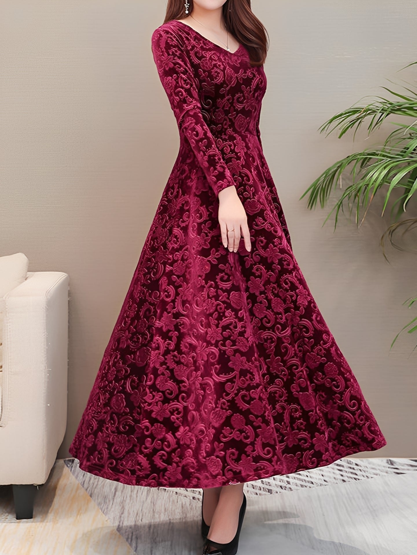Arianna - Elegantes Damen-Abendkleid mit langen Ärmeln