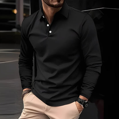 Deacon - Lässiges Langarm-Poloshirt für Herren