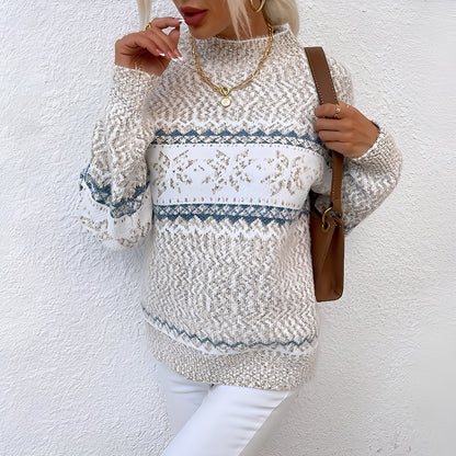 Wynonna - Stilvoller Damenwollpullover mit hohem Kragen