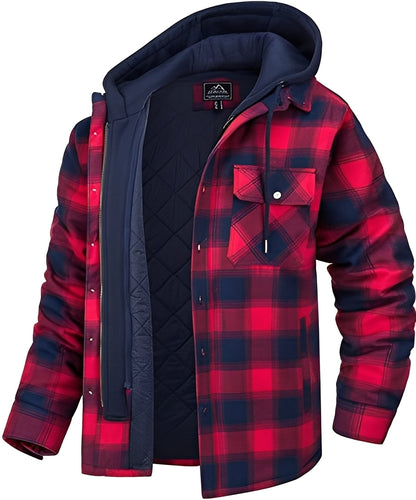 Rodger - Trendige Herrenjacke mit kariertem Muster und Kapuze