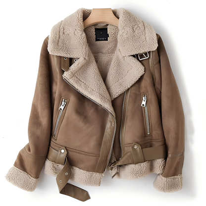 Marianne - Modische Wildlederjacke für Damen mit Gürtel