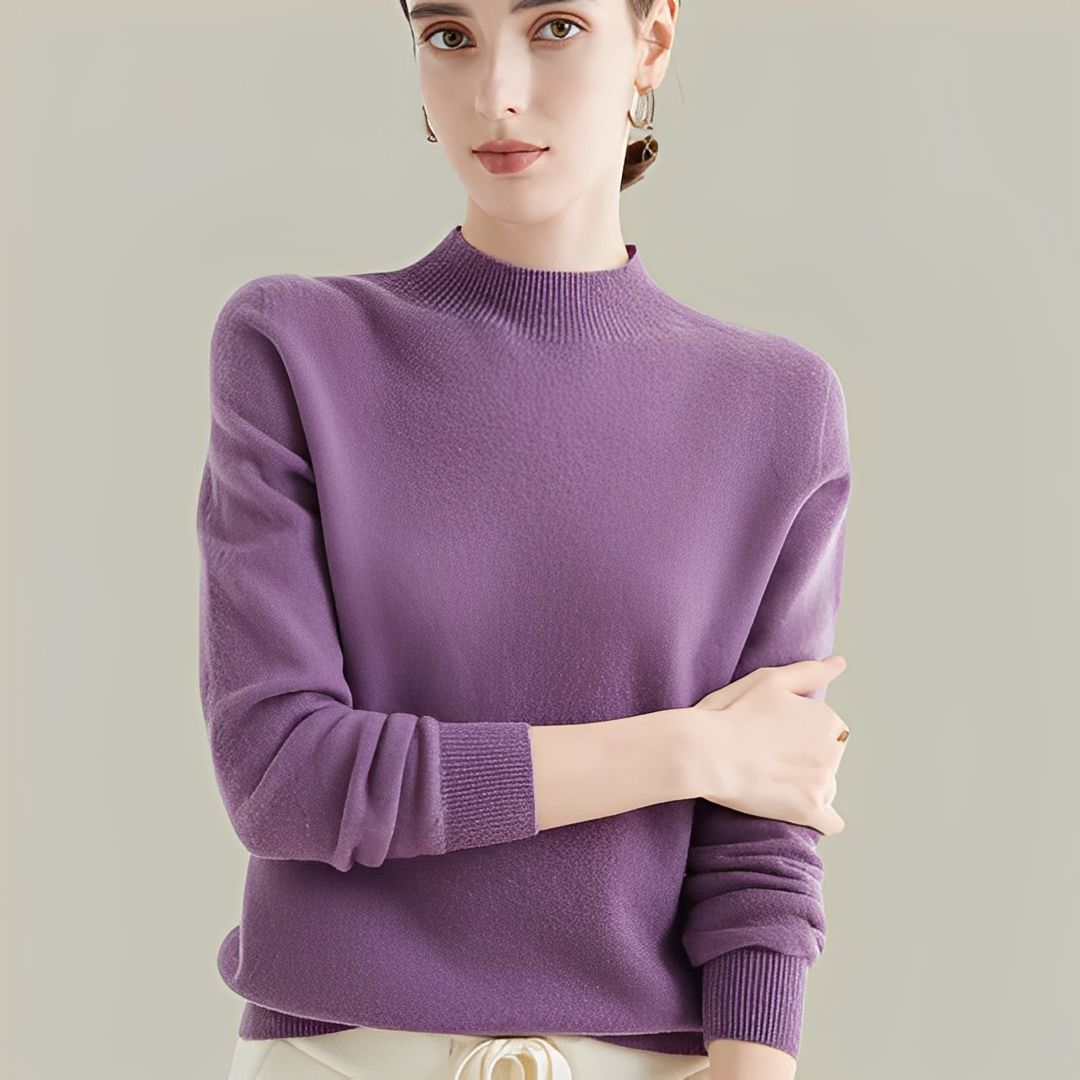 Martine - Pullover aus Wolle Slim Fit mit hohem Kragen für Frauen
