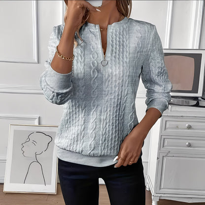 Chesley – Damen-Stricktop mit Reißverschluss im modischen Design