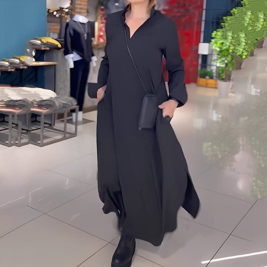 Hélène - Lockeres Kleid mit seitlichem Schlitz für Frauen