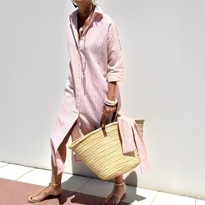 Paulette - Klassisches gestreiftes Hemdkleid für Frauen