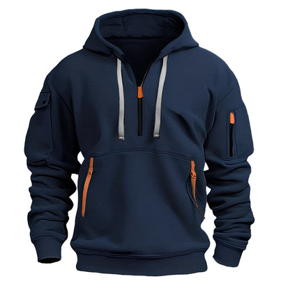 Norton - Stilvoller Herren-Hoodie mit halbem Reißverschluss