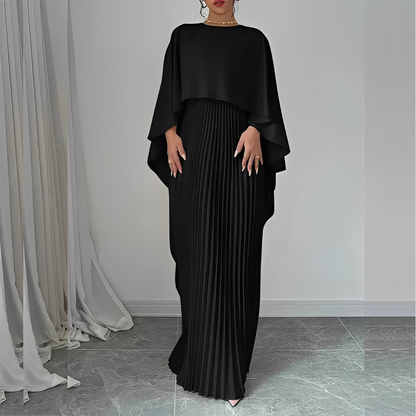 Marilou - Elegantes Kleid mit plissiertem Umhang für Frauen