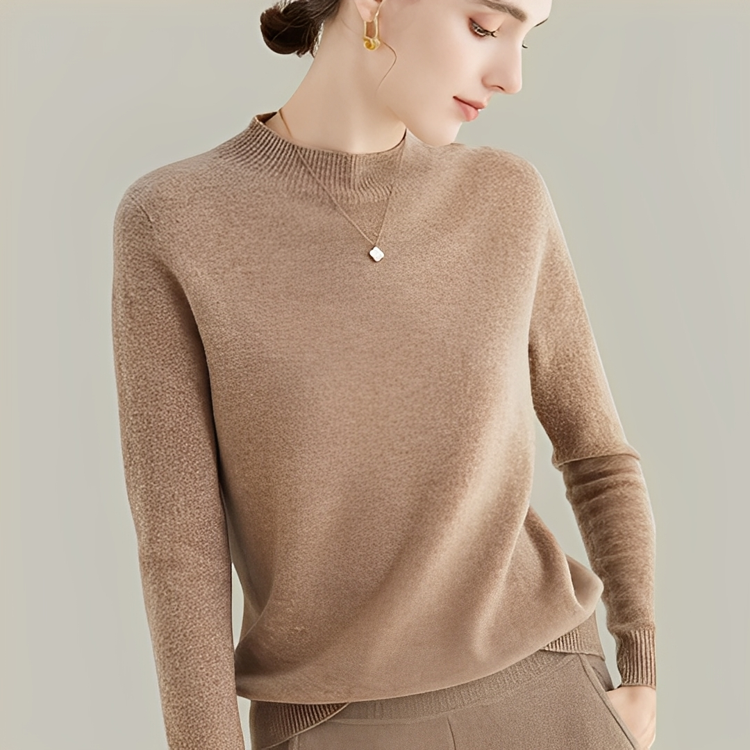 Martine - Pullover aus Wolle Slim Fit mit hohem Kragen für Frauen