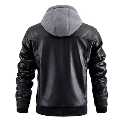 Everard - Klassische Männer-Motorradjacke mit Kapuze