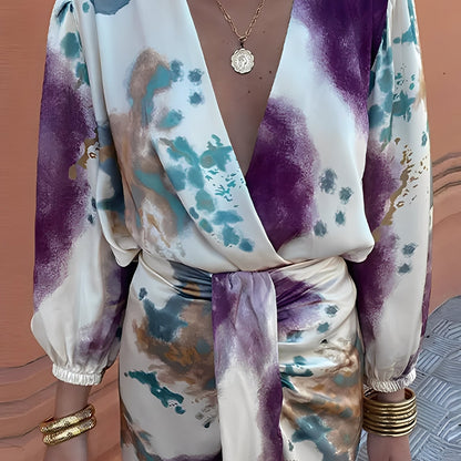 Éva - Elegantes Kleid mit V-Ausschnitt für Frauen