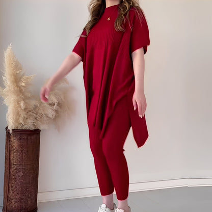 Roxanna - Bequemes, locker geschnittenes Damen-Strickset aus zwei Teilen