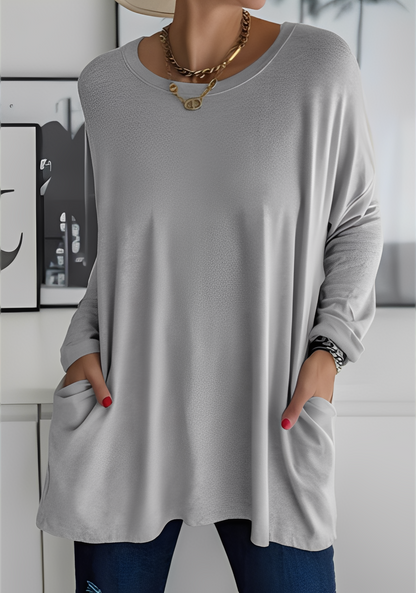 Krystle - Damenlangarmshirt mit Taschen für Bequemlichkeit