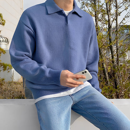 Bernard - Herren-Langarm-Strickpoloshirt