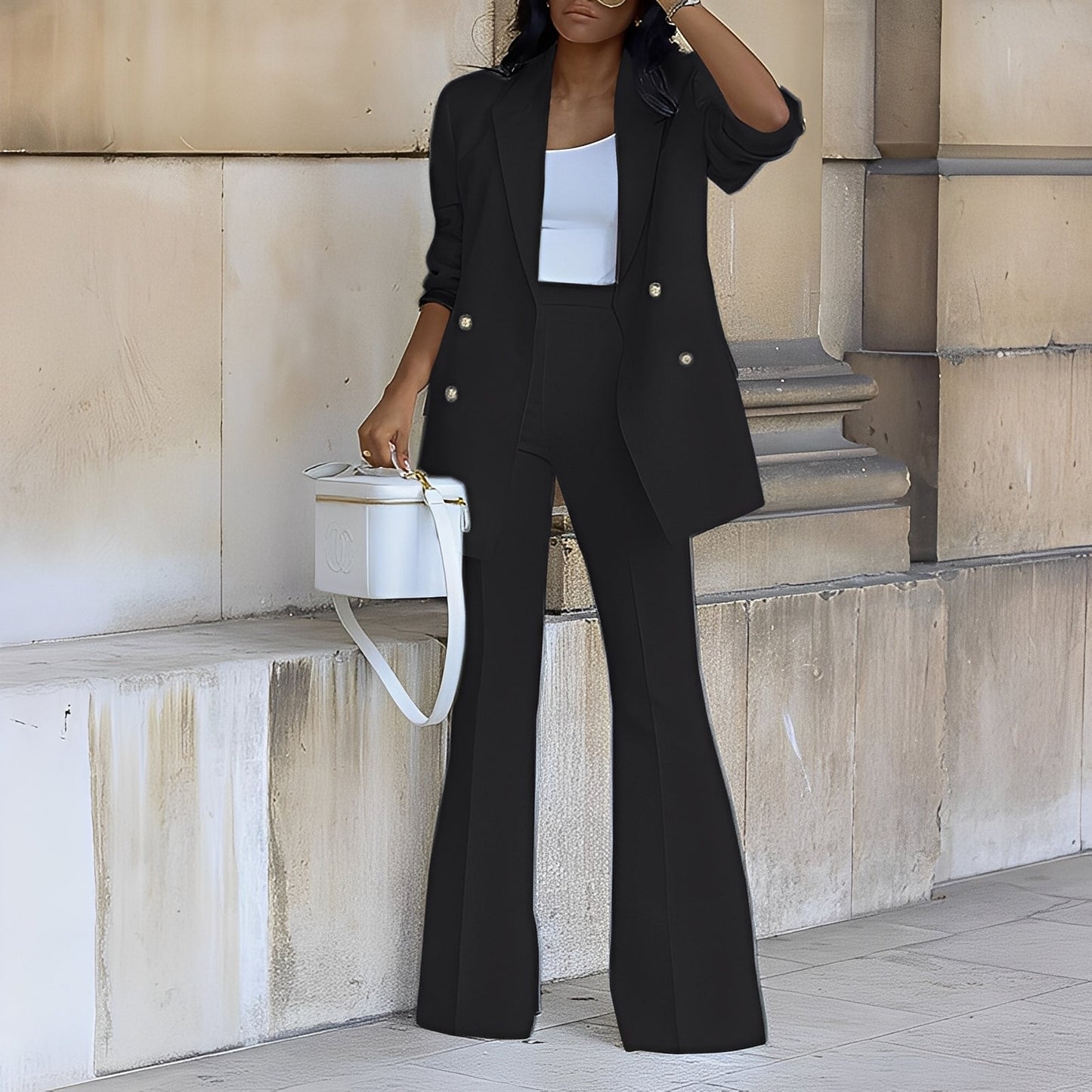 Mélanie - Langer, schicker und eleganter Blazer für Frauen Set