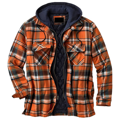 Flynn - Herrenjacke mit Kapuze und traditionellem Karomuster