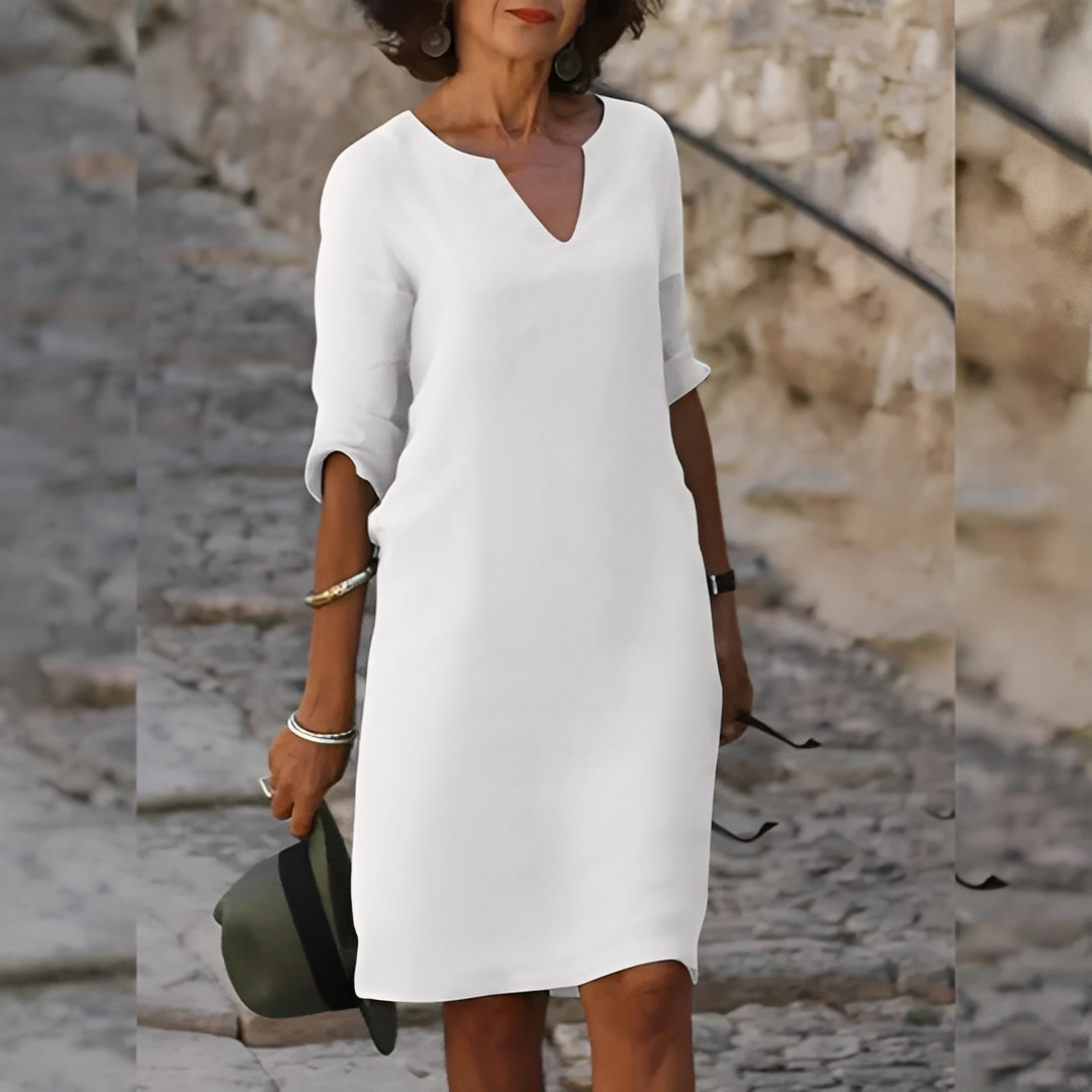 Guilaine - Elegantes Kleid mit V-Ausschnitt für Damen