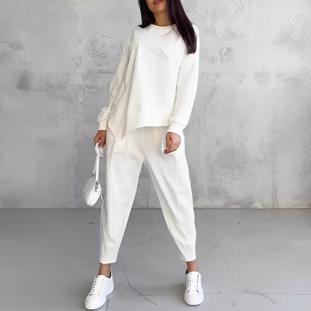 Mélisande - Pullover mit Rundhalsausschnitt und Hose für Damen Set