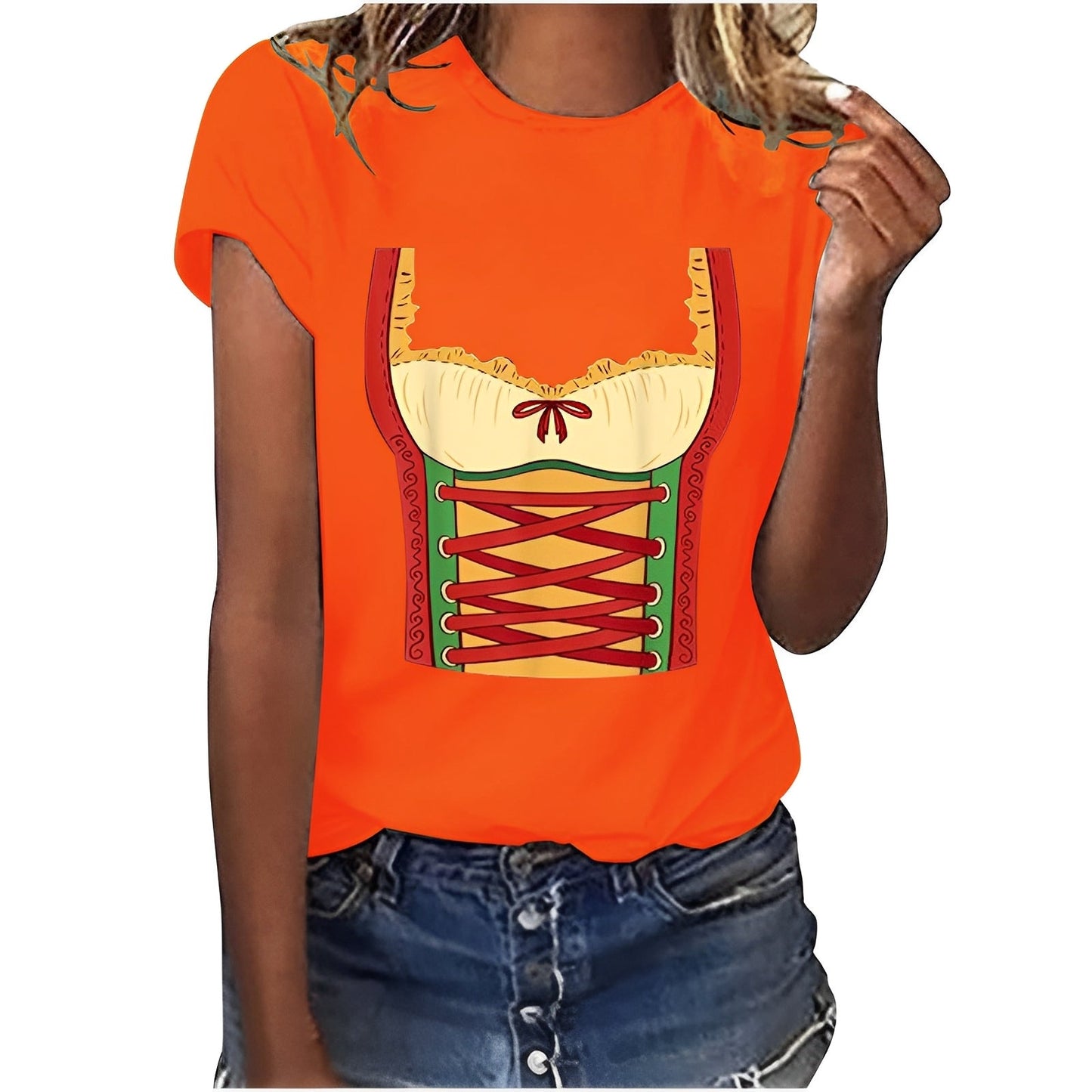 Hazel - Bequemes Frauen-Oberteil mit Oktoberfest-Muster