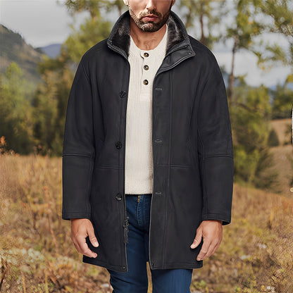 Eddie - Mittelgroße, klassische Herren-Wildlederjacke