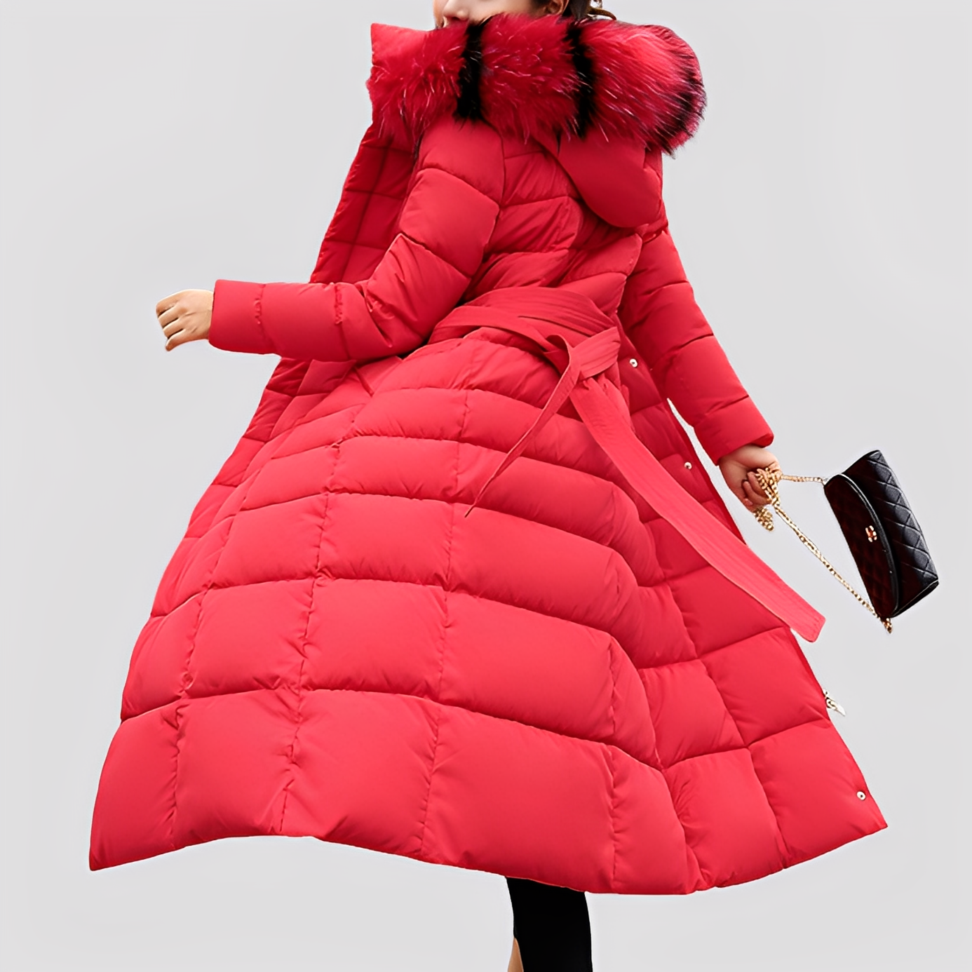 Mollie - Eleganter, wattierter Damenmantel in Lang