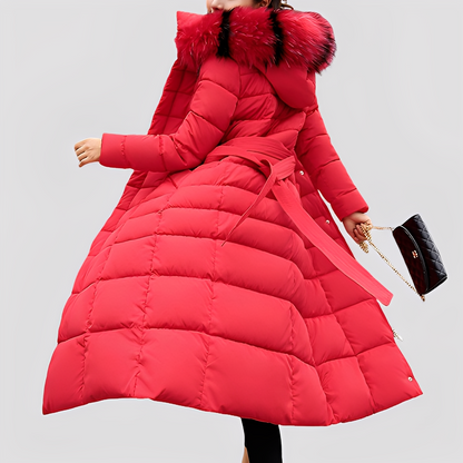 Mollie - Eleganter, wattierter Damenmantel in Lang