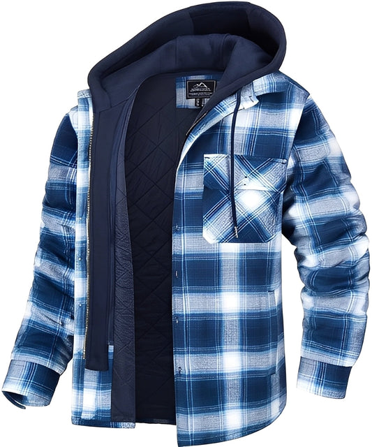Rodger - Trendige Herrenjacke mit kariertem Muster und Kapuze