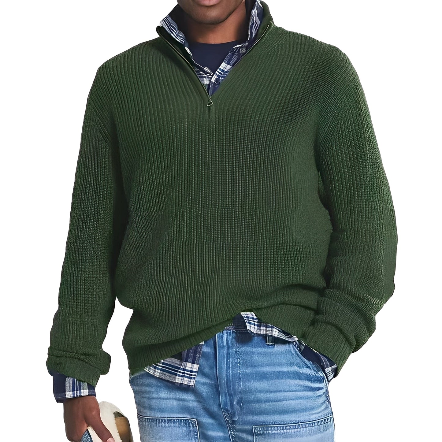 Edward - Moderner Herren-Kaschmirpullover mit Reißverschluss