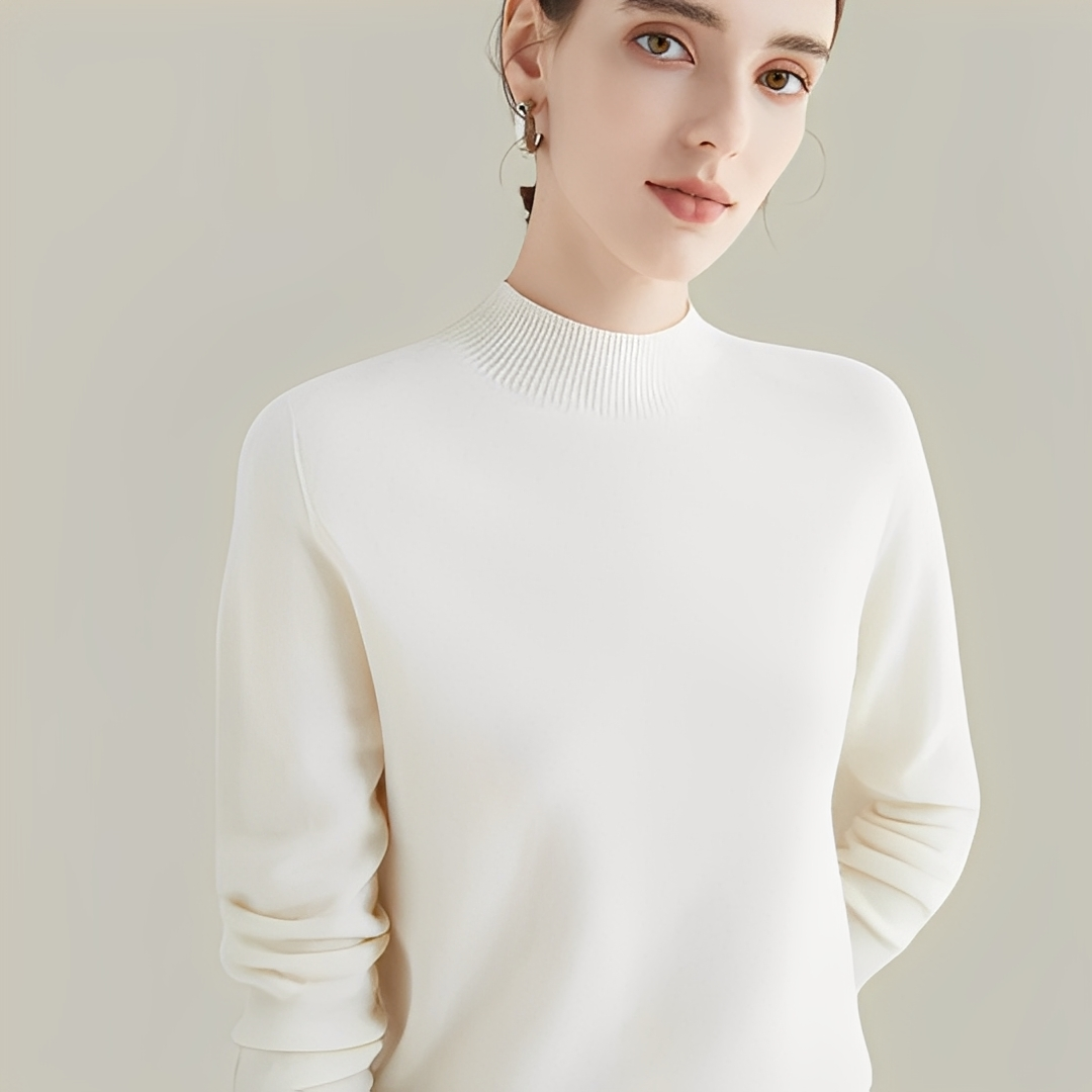 Martine - Pullover aus Wolle Slim Fit mit hohem Kragen für Frauen