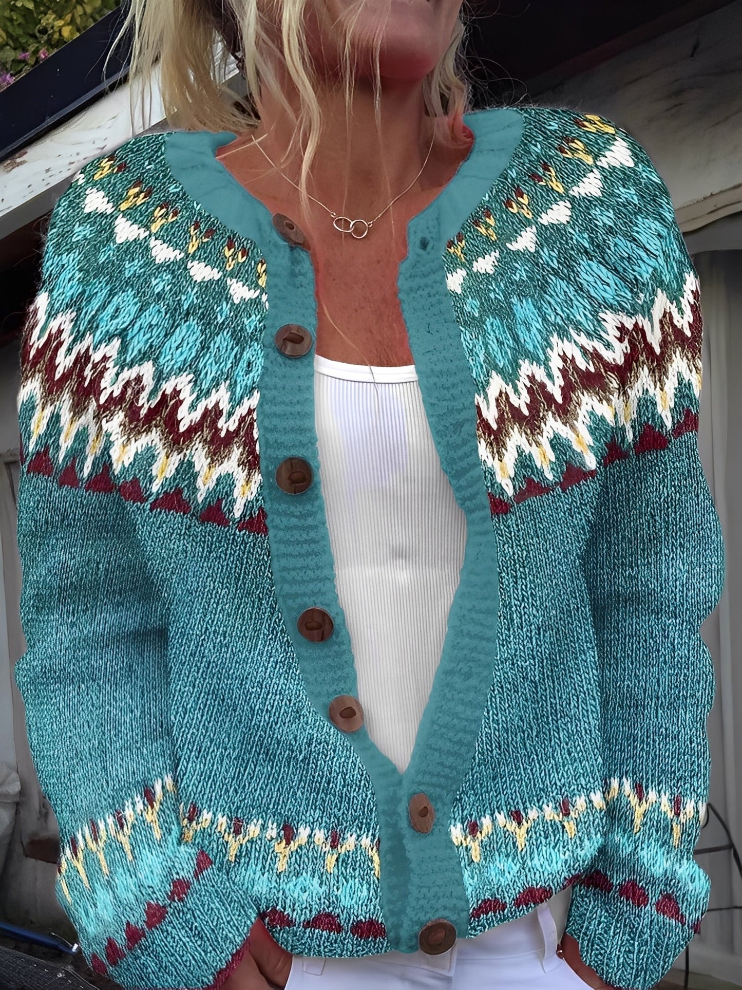 Therese - Schicke Damenstrickjacke mit Knöpfen